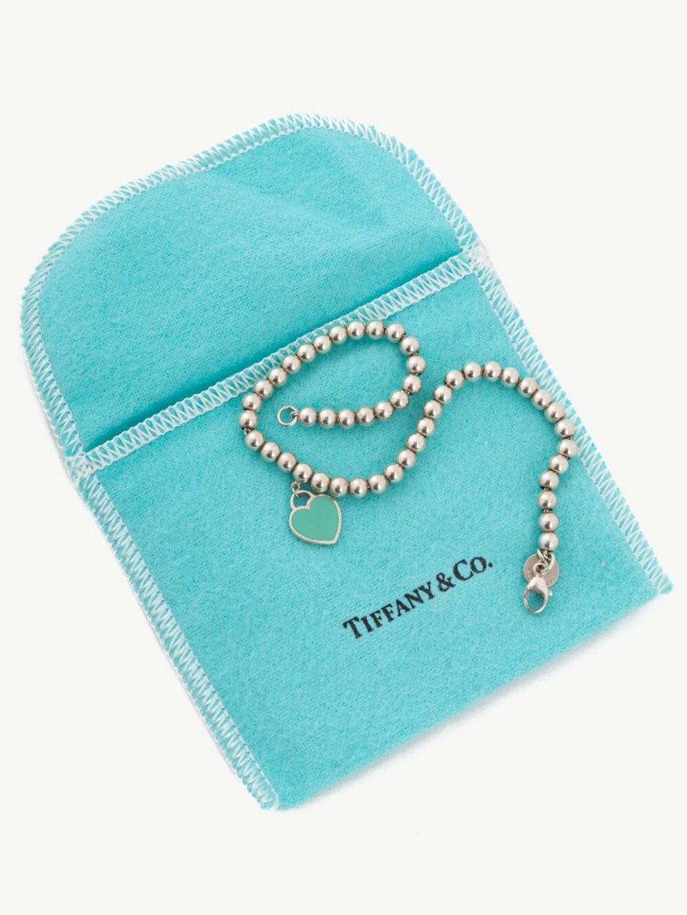 Tiffany & Co. Return to Tiffany Sterling Silver Heart Tag Beaded Bracelet